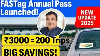 Modi Govt&rsquo;s New Gift | NHAI Launches FASTag Annual Pass | ₹3000 = 200 Trips Toll-Free 🚘 | Know how