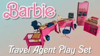 Unboxing and assembling the Barbie Travel Agent Play Set from 1986