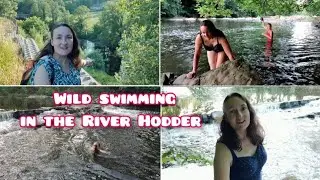 Wild swimming in River Hodder in Lancashire