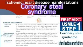 Ischemic heart disease manifestations- Coronary steal syndrome in Hindi/Urdu by first aid for USMLE