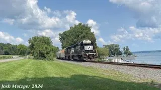 NS H06-13 w/ NS SD40-2s #&rsquo;s 3363 and 3353 @ Geneva, NY 8/13/24