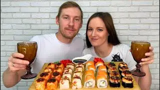 МУКБАНГ РОЛЛЫ ФИЛАДЕЛЬФИЯ Роял  ЗАПЕЧЁННЫЕ с курицей Цезарь ГОРЯЧИЕ ИТОГИ Конкурса MUKBANG ROLLS