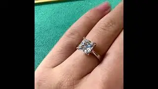 Handmade 2Carat Princess Cut Moissanite Ring