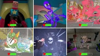 Every Poppy Playtime Chase & Jumpscare from Chapter 1 to 4 in Bright Mode Gameplay #poppy
