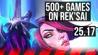 REK'SAI vs FIORA (TOP) | 7 solo kills, 9/2/6, 500+ games | KR Master | 25.17