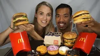 First Time Eating McDonalds Big Mac vs Homemade Mukbang - MCDONALDS HAS DONUTS?