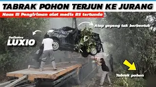 TERJUN KE JURANG LALU TABRAK POHON || Pengemudi sampai patah tulang