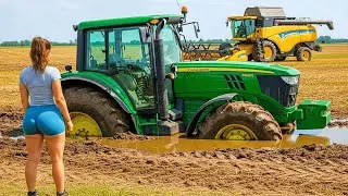TRACTORS VS HARVESTERS – EPIC BATTLES IN MUD AND SNOW 🚜❄️💥