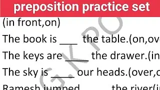 preposition practice set 1 || Questions on preposition || use of preposition