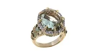 Victoria Wieck 10.32ctw Multigemstone   Prasiolite Ring