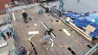 Replacing a commercial flat roof in Toronto on Lakeshore with a Soprema Modified Bitumen Roof System
