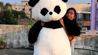 MasKa Original 6 feet Stuffed Spongy Panda Teddy Bear- 173cm - 72 inch (Black White)