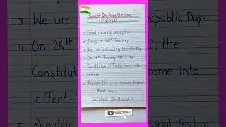 5 Lines Speech On Republic Day In English/26 January Speech/ Republic Day Speech #shorts #speech