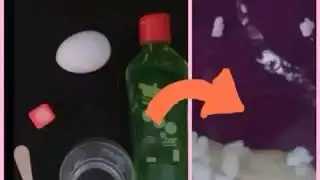 Three ingredient slime. Egg, dish soap and washing powder.