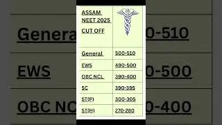 Assam Neet 2025 Expected Cut off #dmeassam #neet2025 #nta #medicalcollege NEET2025 #AssamNEETCutoff