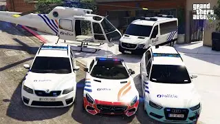GTA 5 - Stealing Belgian Police Department Vehicles with Franklin! | (Real Life Cars) #134