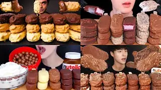 🍦ASMR MUKBANG DESSERT COMPILATION🍫 | Eating Godiva Bakery Chocolate Bread, Ice Cream & Cake