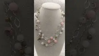 Комплект украшений. Розовый опал и тигровый глаз. #опал  #браслет #jewelry #тигровыйглаз #handmade