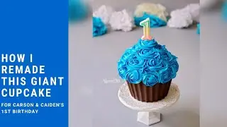 Carson & Caiden 1st Birthday | Smash cake | Giant cupcake | DIY