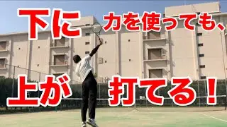 テニス　下に力を使うサーブ　レッスン復習用　窪田テニス教室
