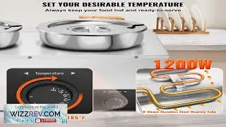 VEVOR Electric Soup Warmer Dual 7.4QT Stainless Steel Round Pot 1200W Commercial