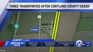 Three transported after Cortland County crash