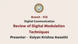 Digital Communication | Introduction to Digital Modulation Techniques - Unit 5