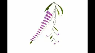 🌸 Purple Wisteria | Relaxing Flower Painting #art  #artwork  #flowers  #artshorts  #floralart