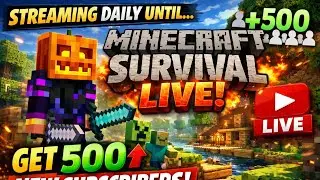 Day 5 of streaming minecraft survival until I get 500 new subscribers 🔥 SUBSCRIBE NOW ❤️