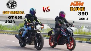 ktm duke 390 gen 3 vs royal enfield continental GT 650 2023 | top end race