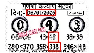 Kalyan पॅनल लाईन ट्रिक || 07/01/2026 || kalyan total & tebal trick || kalyan satta matka