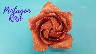 Origami Pentagon Rose (Naomiki Sato)//종이 접기 장미 (Naomiki Sato)//摺紙五角大樓玫瑰//折纸玫瑰
