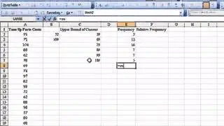 Building a Frequency Distribution Excel 2003