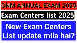 GNM Exam Centers List Updates 2025 Karnataka 