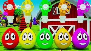 Learning Colors with Football & Eggs ⚽🥚🎨 | Color Change Fun | Kids Learning Video