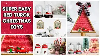 Cheap & Super Easy Little Red Truck Christmas DIYs | Dollar Tree DIYs | 2020 Farmhouse Decor