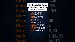 Top 4 Luckiest Date of January 2026 #zodiac #zodiacsigns #astrology #horoscope #tarot