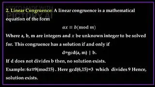 Number Theory: Congruence-1