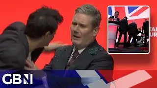 Keir Starmer COVERED in glitter by protester during speech in shocking security breach
