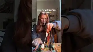 Не то, чего я ожидала, очищая палитру с акриловыми красками!! #очистка #искусство #художник