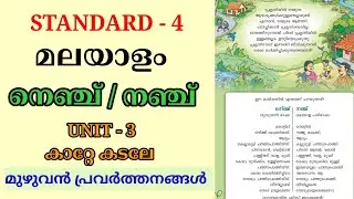 നഞ്ച് STD 4 MALAYALAM UNIT 3 KAATE KADALE | NANCHU STD 3 MALAYALAM | NENCHU CLASS 3 MALAYALAM 