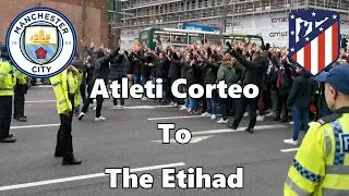 Man City 1 - Atlético Madrid 0 - Atleti Corteo To The Etihad - 05 April 2022