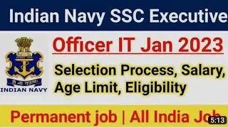 Indian Navy 2023  Navy SSC Executive IT Recruitment 2023 Apply Online|#indiannvay (gaurav zon)