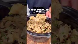 Макароны с сыром, курицей, беконом и ранч, полезные для макронутриентов, с высоким содержанием бе...