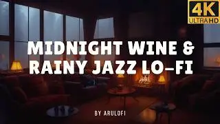 Midnight Wine & Rainy Jazz Lo-Fi ☕ 2 Hours of Cozy Café Beats for Study & Relax (Screensaver 4K)