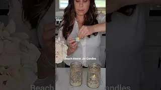 Beach Mason Jar Candles #diy #homedecor #easydiy #potterybarn #4thofjulydecor