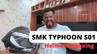 SMK Typhoon S01 Helmet Unboxing & First Look | Pinlock Visor, Matt Black Grey | ₹5,250