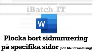 Plocka bort sidnumrering på specifika sidor (och lite formatering)