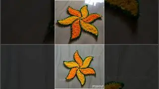 Woolen fur rangoli #diy #dussehra #trending #woolencraft #furmate #mat #onestopcreatitviy #navaratri