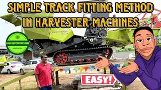 அறுவடை இயந்திரத்தில் ட்ராக் பெல்ட் சுலபமாக மாட்டுவது எப்படி...../#ace #claas #harvesterworld #gam